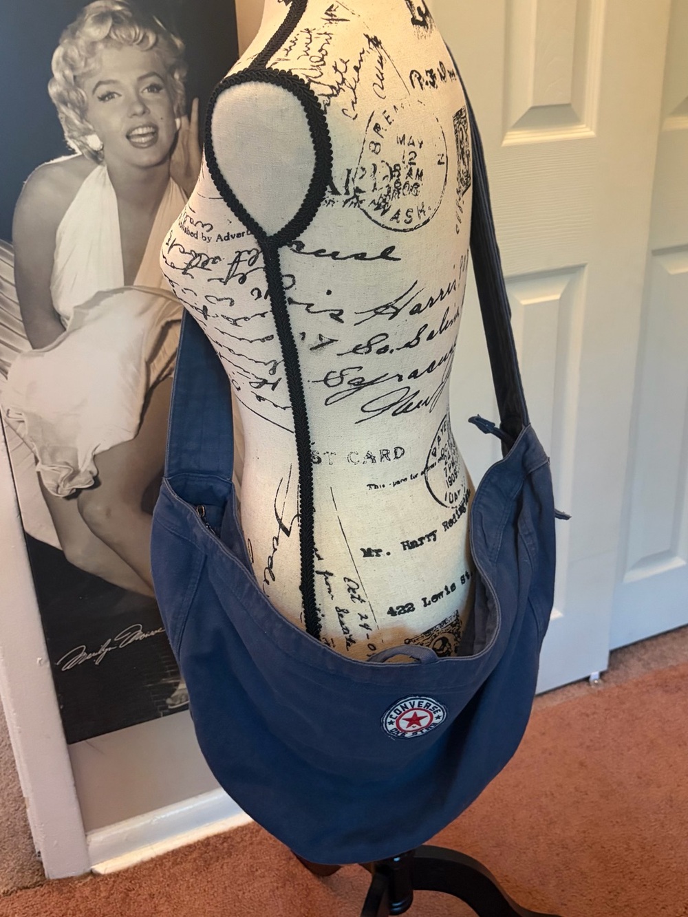 Vintage Converse Navy/Denim  Canvas Shoulder Gym  Bag